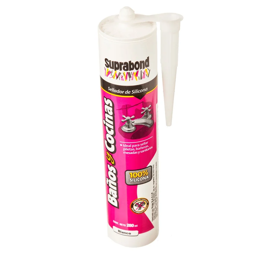Sellador de silicona baños y cocinas transparente 280 ml